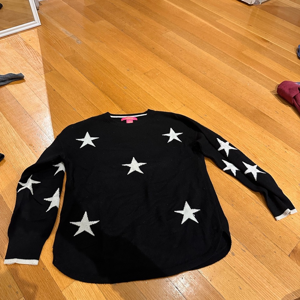 Catherine Catherine Malandrino Black Sweater with White Stars